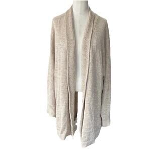 Chicos Womens Open Front Cardigan Sweater Beige Size L (Chicos size 2)
